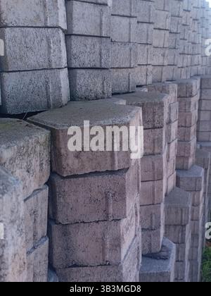 paving block is a material for covering the ground as a floor, made from molded sand and cement, this item is very good because it can absorb water Stock Photo