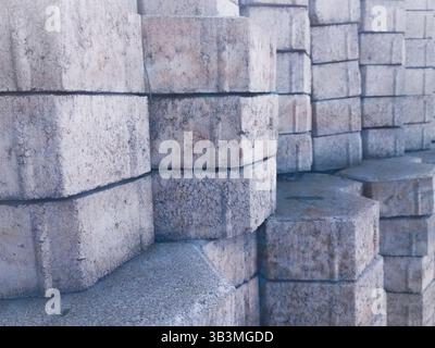 paving block is a material for covering the ground as a floor, made from molded sand and cement, this item is very good because it can absorb water Stock Photo