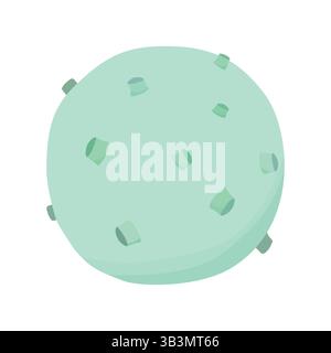 Space, unknown green planet with craters. Vector illustration Stock Vector