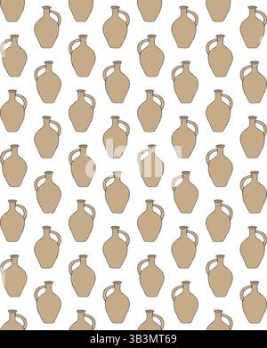 Vector seamless pattern of hand drawn jug Stock Vector