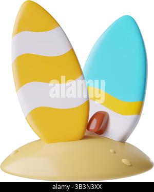 Collection of cartoon surfing boards with summer design. Summer sport ...