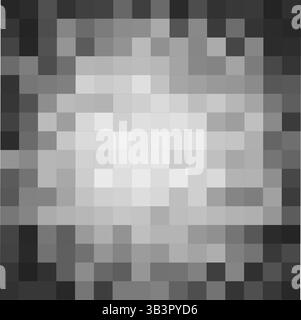 Central pixelated blur with dark edges. Visual privacy, censorship or data protection effect. Perfect for news graphics, interviews, overlays, secure Stock Vector