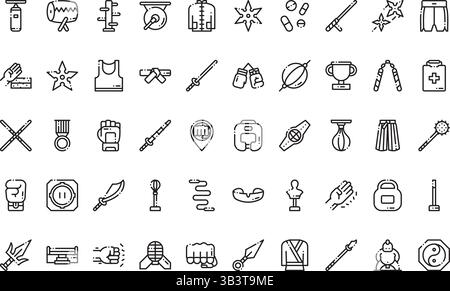 Martial arts icons Simple vector icon. Illustration symbol design template for web mobile UI element. Stock Vector