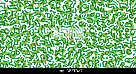 Vector Generative algorithm psychedelic background. Reaction-diffusion or turing pattern formation. Organic lines in memphis. Unique texture of homoge Stock Vector