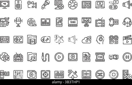 Audio and video icons Simple vector icon. Illustration symbol design template for web mobile UI element. Stock Vector