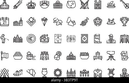 Belgium icons Simple vector icon. Illustration symbol design template for web mobile UI element. Stock Vector