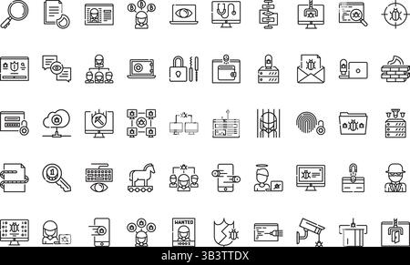 Hacker icons Simple vector icon. Illustration symbol design template for web mobile UI element. Stock Vector
