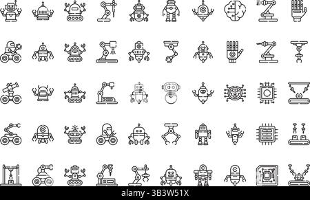 Robotics icons Simple vector icon. Illustration symbol design template for web mobile UI element. Stock Vector