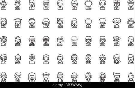Professions icons Simple vector icon. Illustration symbol design template for web mobile UI element. Stock Vector
