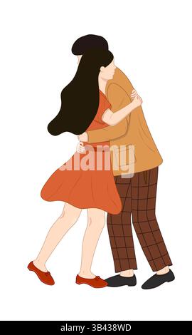Vector illustration of hugging couple Stock Vector