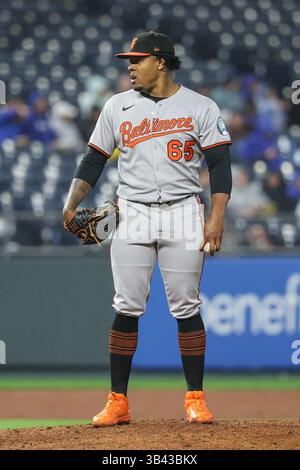Baltimore Orioles Relief Pitcher Gregory Soto 65 And Jacob Stallings Kansas City Mo Usa 4th Apr 2025 Baltimore Orioles Relief Pitcher Gregory Soto 65 Pitches Against The Kansas City Royals During An Mlb Baseball Game At Kauffman Stadium In Kansas City Mo David Smithcsmalamy Live News 3b43bkx