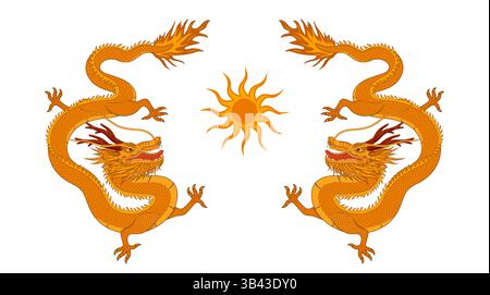 Vector pattern of Chinese dragon Stock Vector