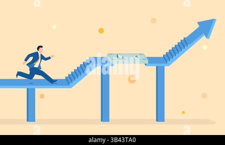 Vector concept illustration of bridge financing Stock Vector