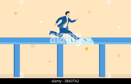 Vector concept illustration of bridge financing Stock Vector
