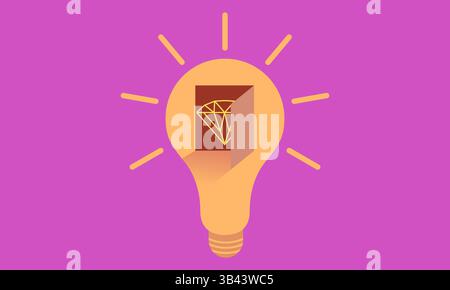 Vector concept illustration of golden idea inspiration Stock Vector
