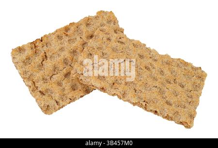 Rye crispbread portions isolated on a white background Stock Photo
