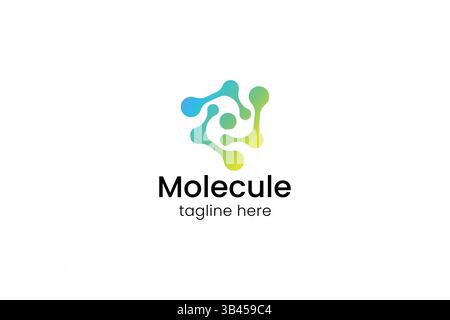 Modern Molecular Science Logo Innovation, Technology, Laboratory and Medical Concepts Stock Vector