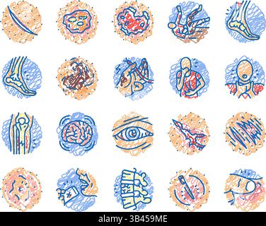 household injury accident human icons set vector Stock Vector Image ...