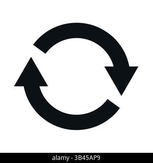 Simple black circular arrows forming a refresh or sync symbol, ideal for digital or tech concepts Stock Vector