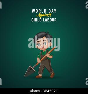 world day against child labour Poster | child labour Day Poster Stock Vector