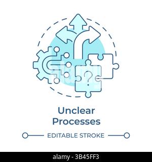 Unclear processes soft blue concept icon Stock Vector