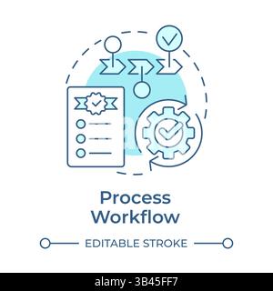 Process workflow soft blue concept icon Stock Vector