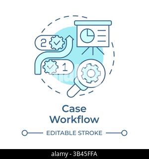 Case workflow soft blue concept icon Stock Vector