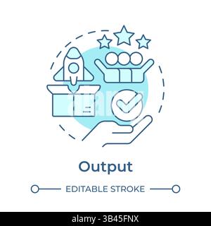 Output soft blue concept icon Stock Vector