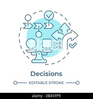 Decisions soft blue concept icon Stock Vector