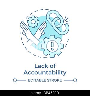 Lack of accountability soft blue concept icon Stock Vector