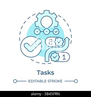 Tasks soft blue concept icon Stock Vector