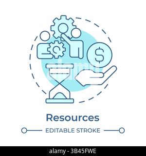 Resources soft blue concept icon Stock Vector
