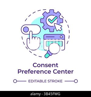 Consent preference c enter multi color concept icon Stock Vector