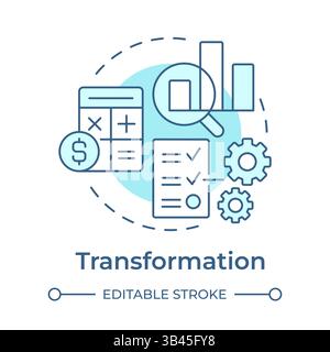 Transformation soft blue concept icon Stock Vector