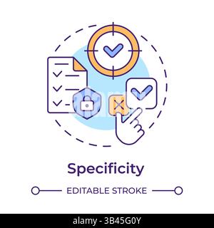 Specificity multi color concept icon Stock Vector