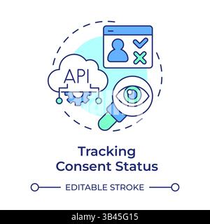 Tracking consent status multi color concept icon Stock Vector