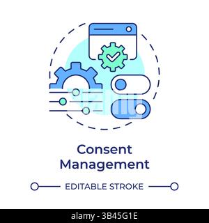 Consent management multi color concept icon Stock Vector