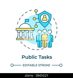 Public tasks multi color concept icon Stock Vector