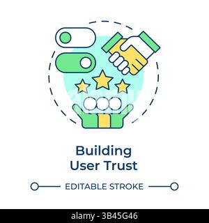 Building user trust multi color concept icon Stock Vector