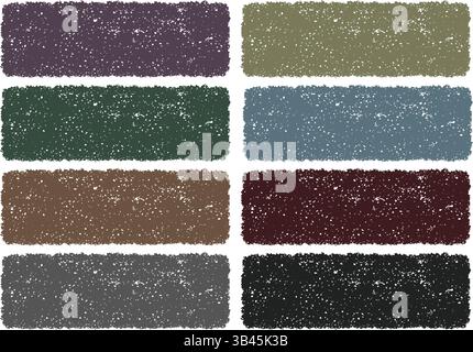 Vector Crayon Texture Background Set Isolated On A White Background. Stock Vector