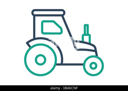 Tractor icon. line icon style. icon related to farming machinery. agriculture elements vector illustration Stock Vector