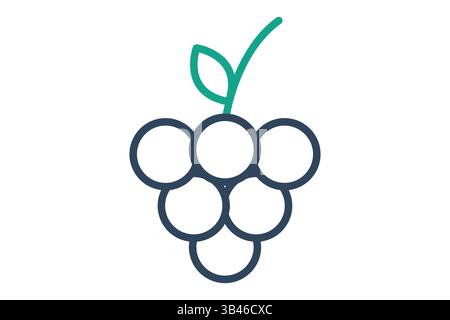 Grapes icon. line icon style. icon related to fruits. agriculture elements vector illustration Stock Vector