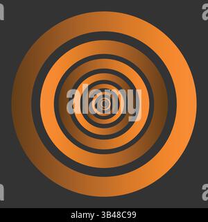 Abstract 3D Golden Circle Layers Background with Luxury Style Isolated on Black, Futuristic Tech Concept. Vector Illustration EPS Editable. Stock Vector