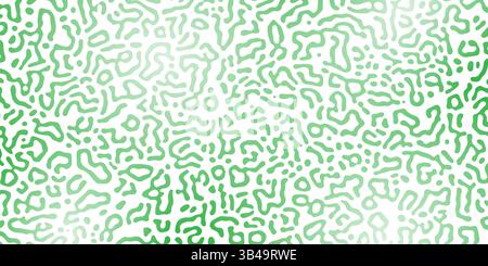 Vector Generative algorithm psychedelic green background. Reaction-diffusion or turing pattern formation. Organic lines in memphis. Unique texture of Stock Vector