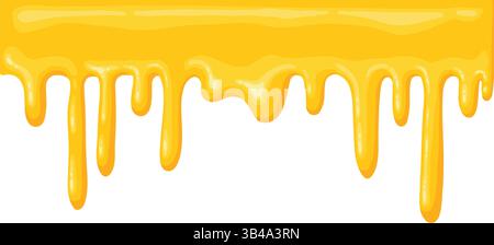 Cartoon honey dripping icon. Sticky sweet dripping spots, flowing sugar ...