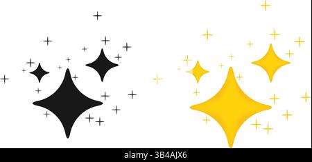 Golden sparkles stars, vector. sparkles icon. Stock Vector