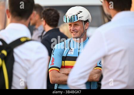 Ronse, Belgium. 30th Apr, 2025. Belgian Louis Clincke pictured during a media moment about the para-cycling World Championships in Ronse (28-31/08), on Wednesday 30 April 2025. From 28 to 31 August 2025, the Para-Cycling World Championships will take place in Ronse. 450 athletes from more than 50 countries will come together with their surrounds to the Flemish Ardennes for a unique World Championship. BELGA PHOTO LUC CLAESSEN Credit: Belga News Agency/Alamy Live News Stock Photo