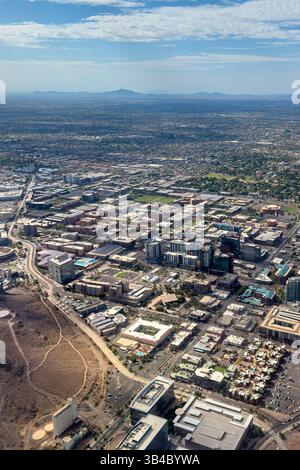 Aerial view of Tempe, Arizona, a suburb of Phoenix, looking south. Stock Photo