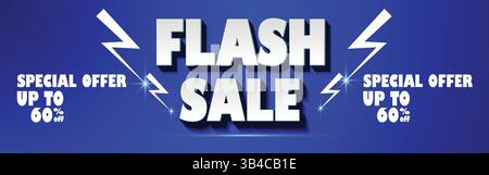 Flash sale flyer for your design,  can be used in online selling market flyer, product promotion, advertising, discount announcement, easily editable Stock Vector