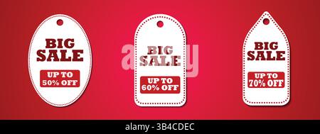 Product tag icon with big sale and discount announcement font, easily editable icon for your business flyer design,  can be used in online selling Stock Vector